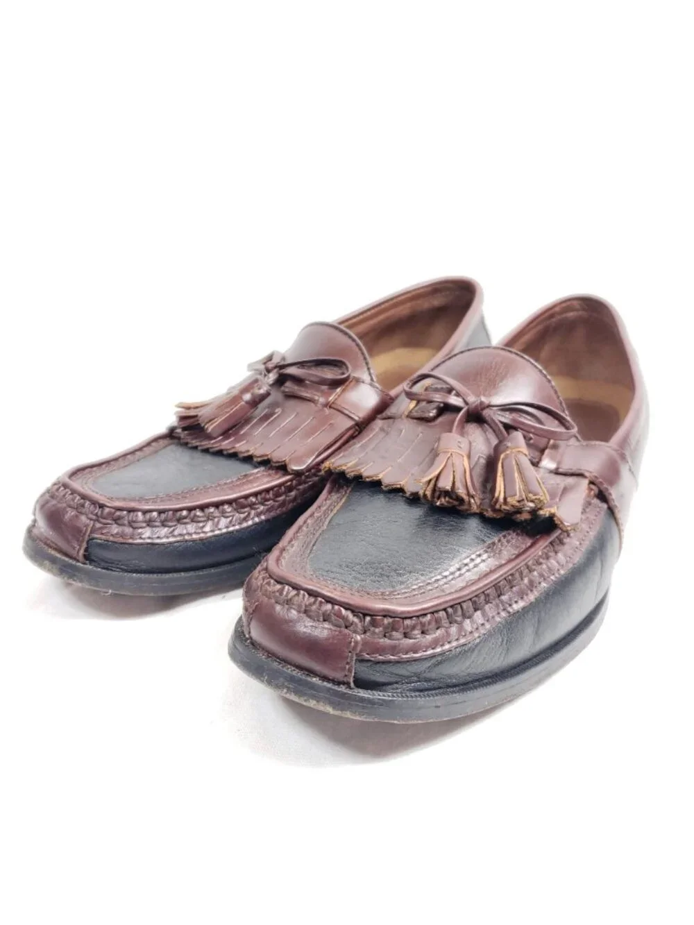Johnston & Murphy Kiltie Tassel Loafers Men's Size 11.5 Brown /Black Leather